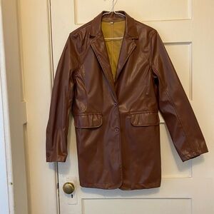 Brown mid length jacket